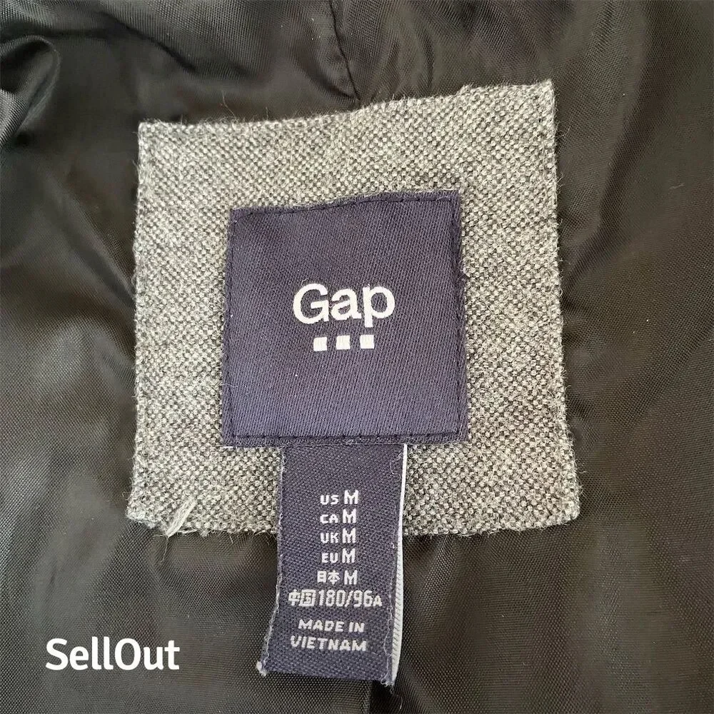 Gap Men's Gray Blazer Size M Two-Button Notch Lapel Formal